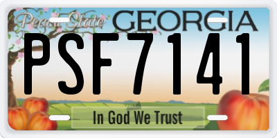 GA license plate PSF7141