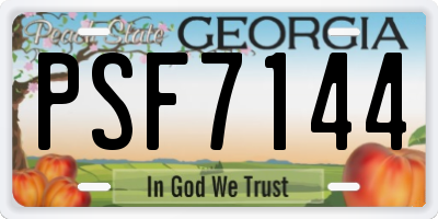 GA license plate PSF7144