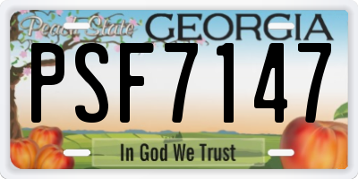 GA license plate PSF7147