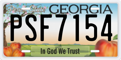 GA license plate PSF7154