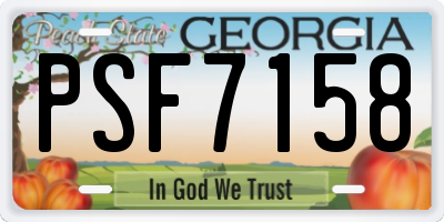 GA license plate PSF7158