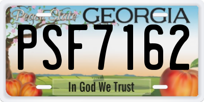 GA license plate PSF7162