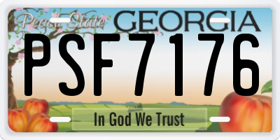 GA license plate PSF7176
