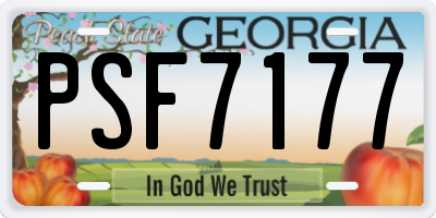 GA license plate PSF7177