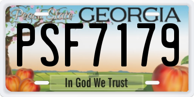 GA license plate PSF7179