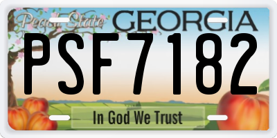 GA license plate PSF7182