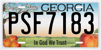 GA license plate PSF7183