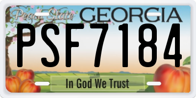 GA license plate PSF7184