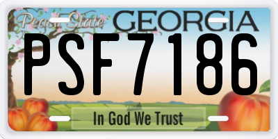 GA license plate PSF7186