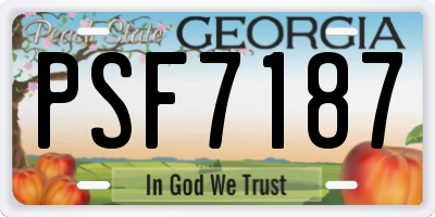 GA license plate PSF7187