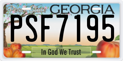 GA license plate PSF7195
