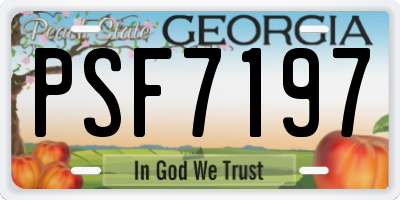 GA license plate PSF7197