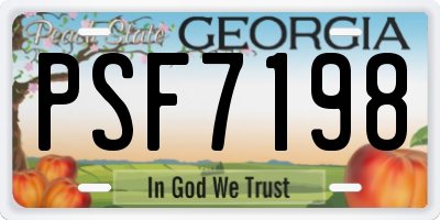 GA license plate PSF7198