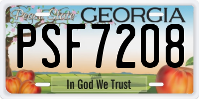 GA license plate PSF7208
