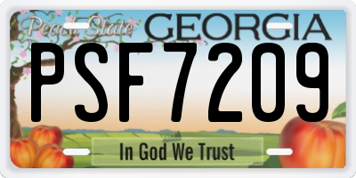 GA license plate PSF7209