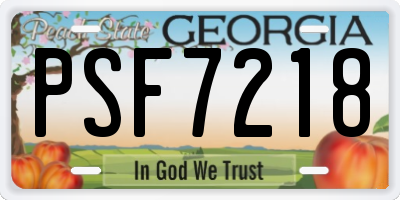 GA license plate PSF7218
