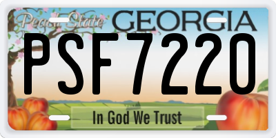 GA license plate PSF7220
