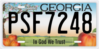 GA license plate PSF7248