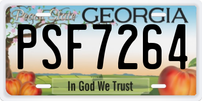 GA license plate PSF7264