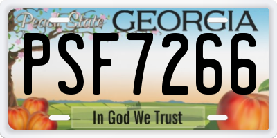 GA license plate PSF7266
