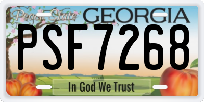 GA license plate PSF7268