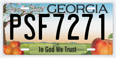 GA license plate PSF7271
