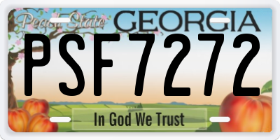 GA license plate PSF7272
