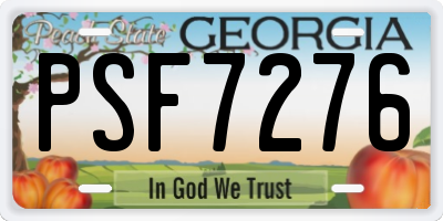 GA license plate PSF7276