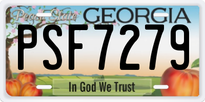 GA license plate PSF7279