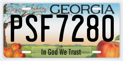 GA license plate PSF7280