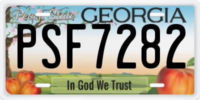 GA license plate PSF7282