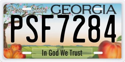 GA license plate PSF7284