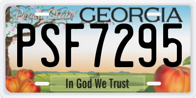 GA license plate PSF7295