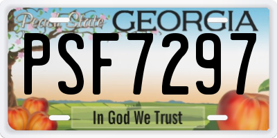 GA license plate PSF7297