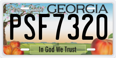 GA license plate PSF7320
