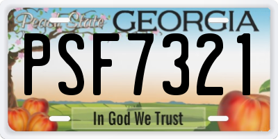 GA license plate PSF7321