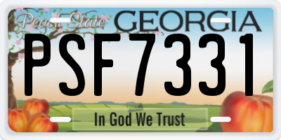 GA license plate PSF7331