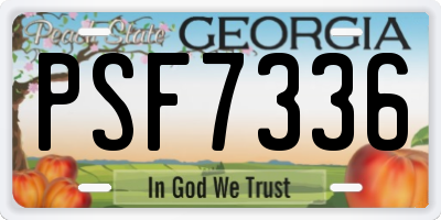 GA license plate PSF7336