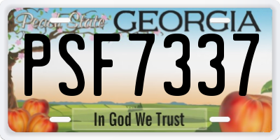 GA license plate PSF7337