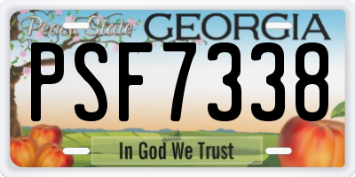 GA license plate PSF7338