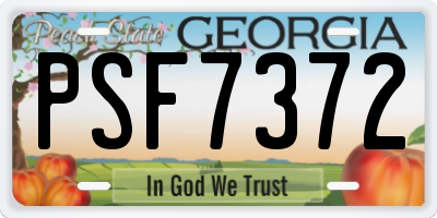 GA license plate PSF7372