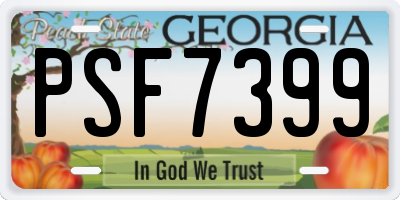 GA license plate PSF7399