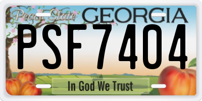 GA license plate PSF7404