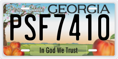 GA license plate PSF7410