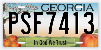 GA license plate PSF7413