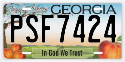 GA license plate PSF7424