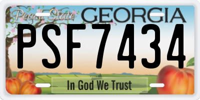 GA license plate PSF7434