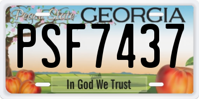 GA license plate PSF7437