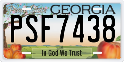 GA license plate PSF7438