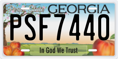 GA license plate PSF7440
